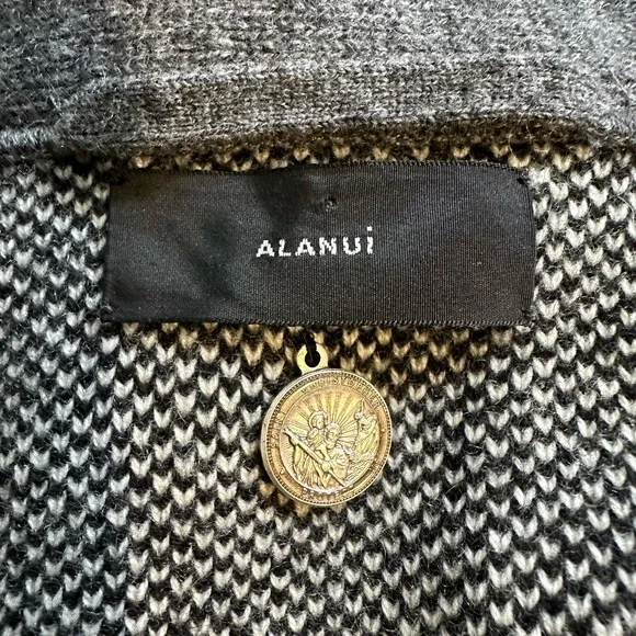 Alanui Bandana Jacquard Icon Cardigan Dark Grey M/L - Picture 7 of 10